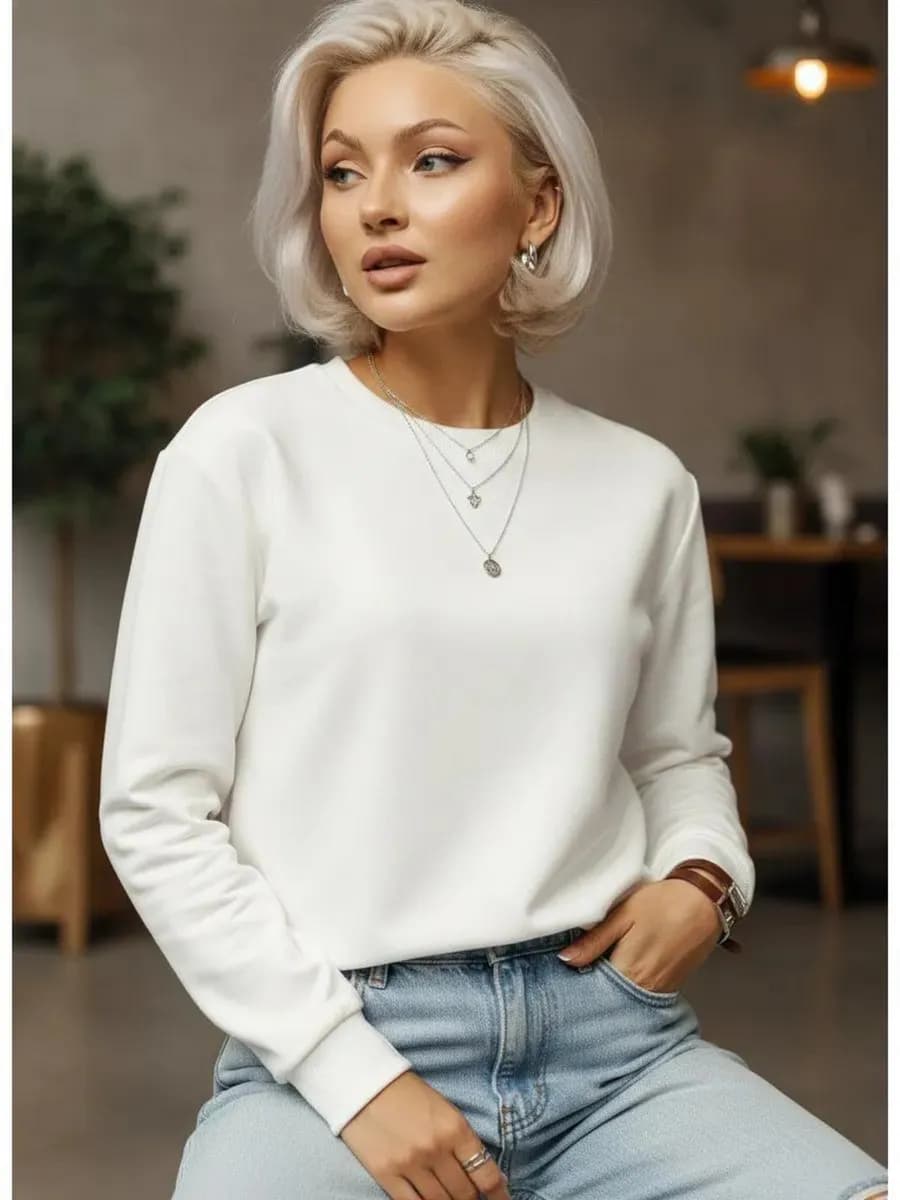 Свитшот у2к однотонный женский без начеса