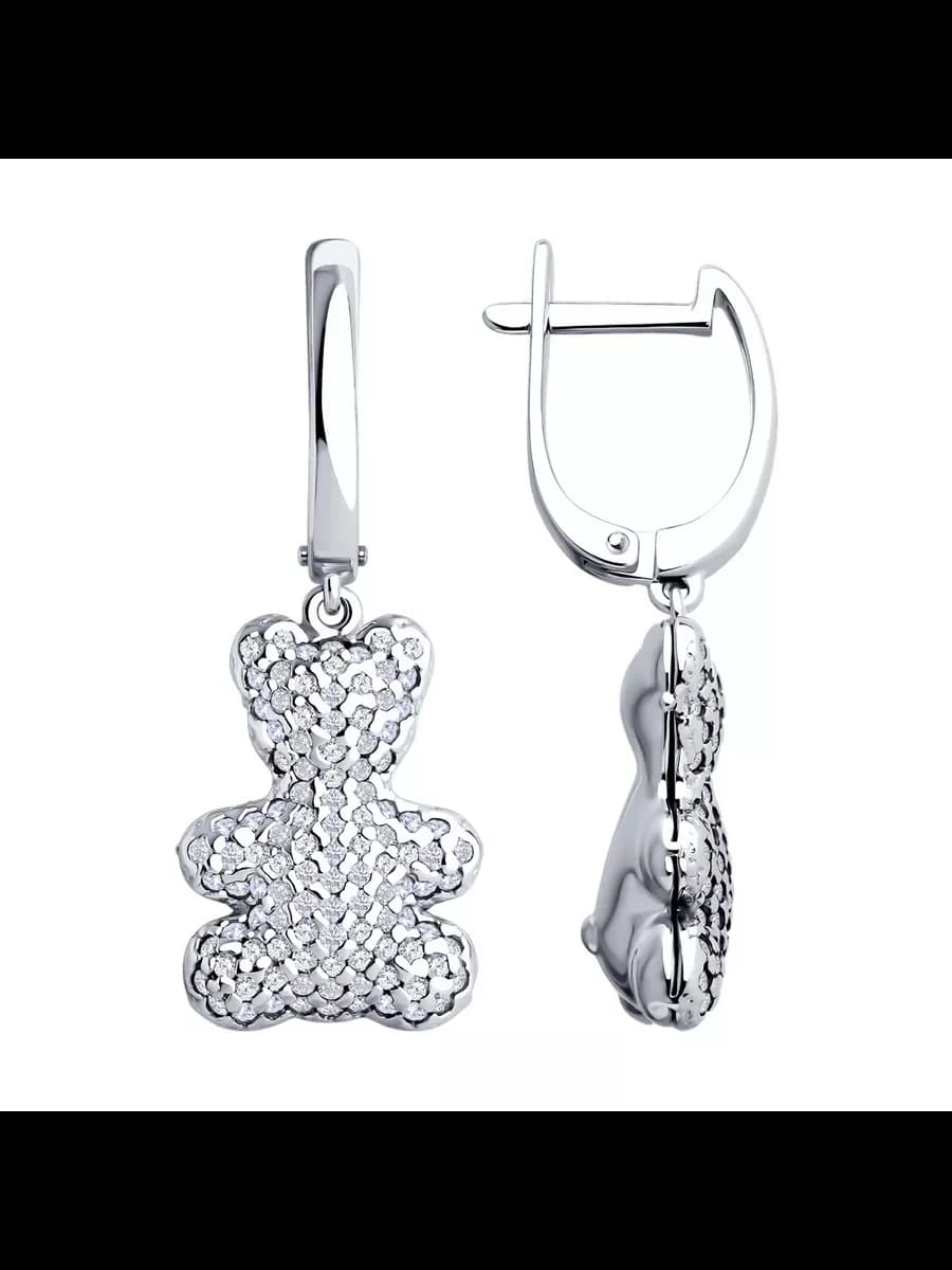 Серьги серебро 925 пробы висячие ювелирные