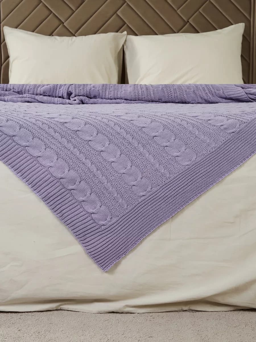 Плед 150х200 покрывало на диван кровать вязаный детский