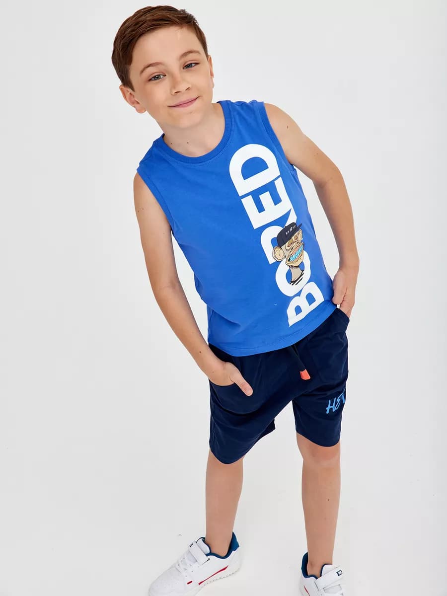 Костюм трикотажный летний с шортами и майкой