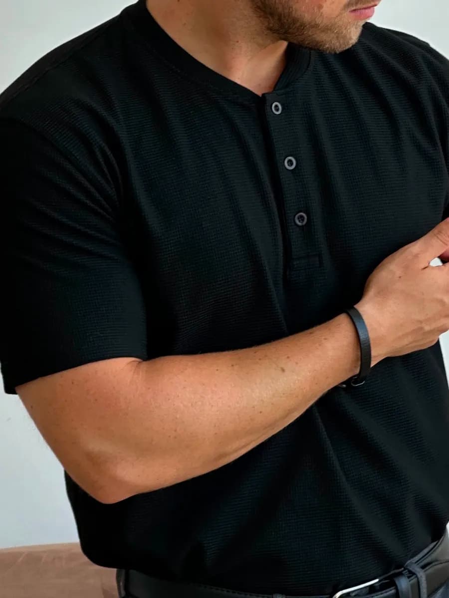 Футболка поло мужская на пуговицах с коротким рукавом