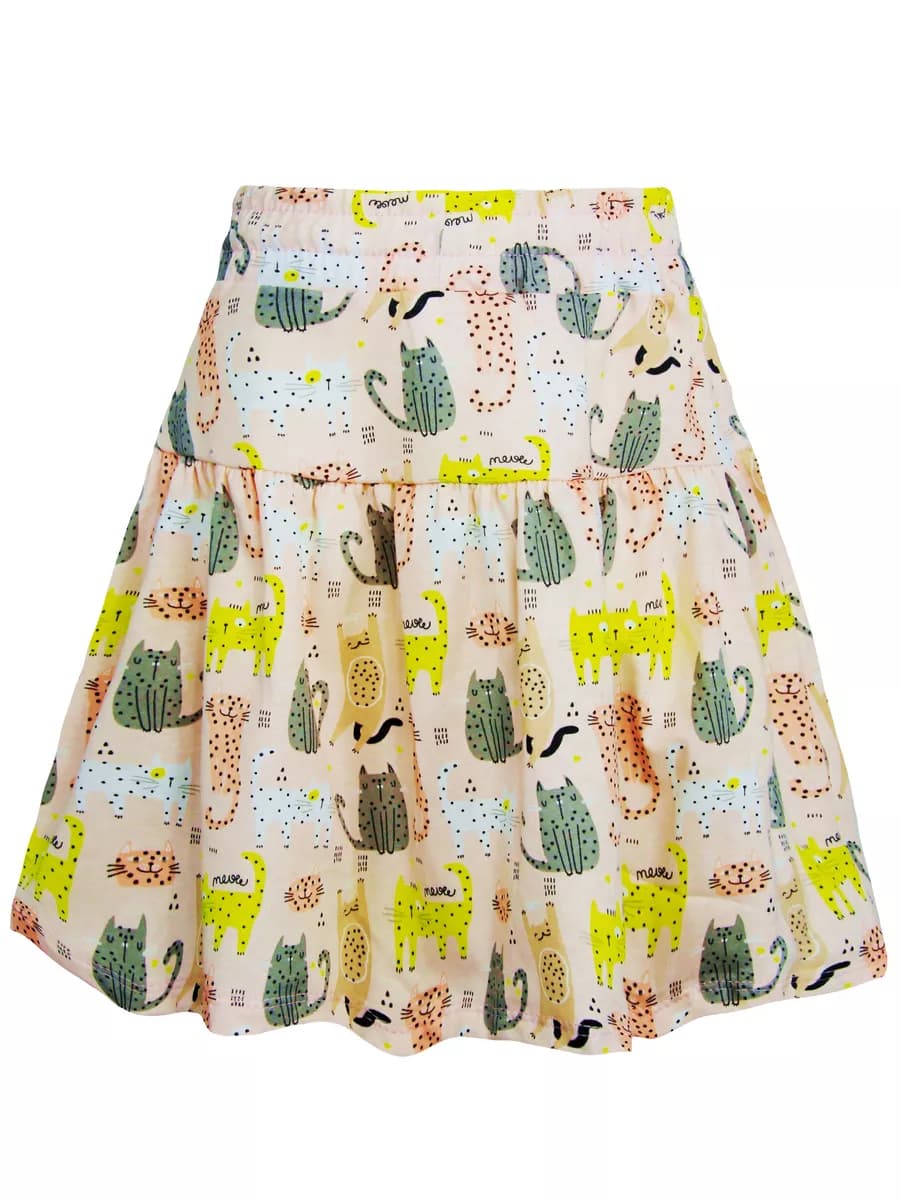 Юбка хлопковая летняя в садик с воланами - фото 1