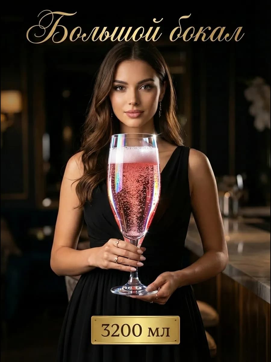 Большой бокал для пива и вина прикол 3 литра