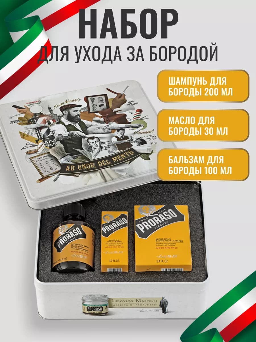 Набор для ухода за бородой WOOD AND SPICE
