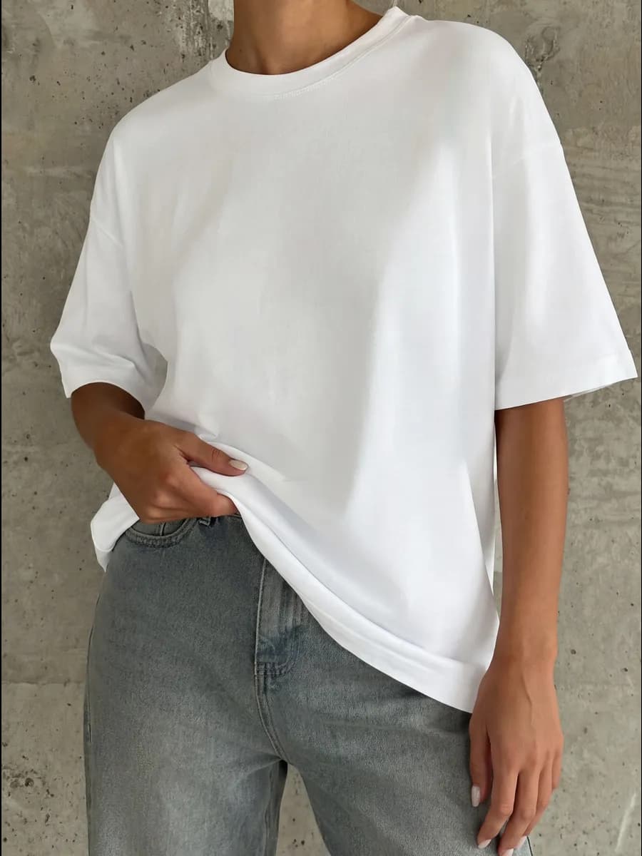 Футболка оверсайз хлопок однотонная