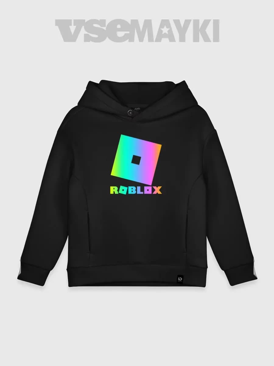 худи oversize хлопок с принтом roblox неоновый градиент