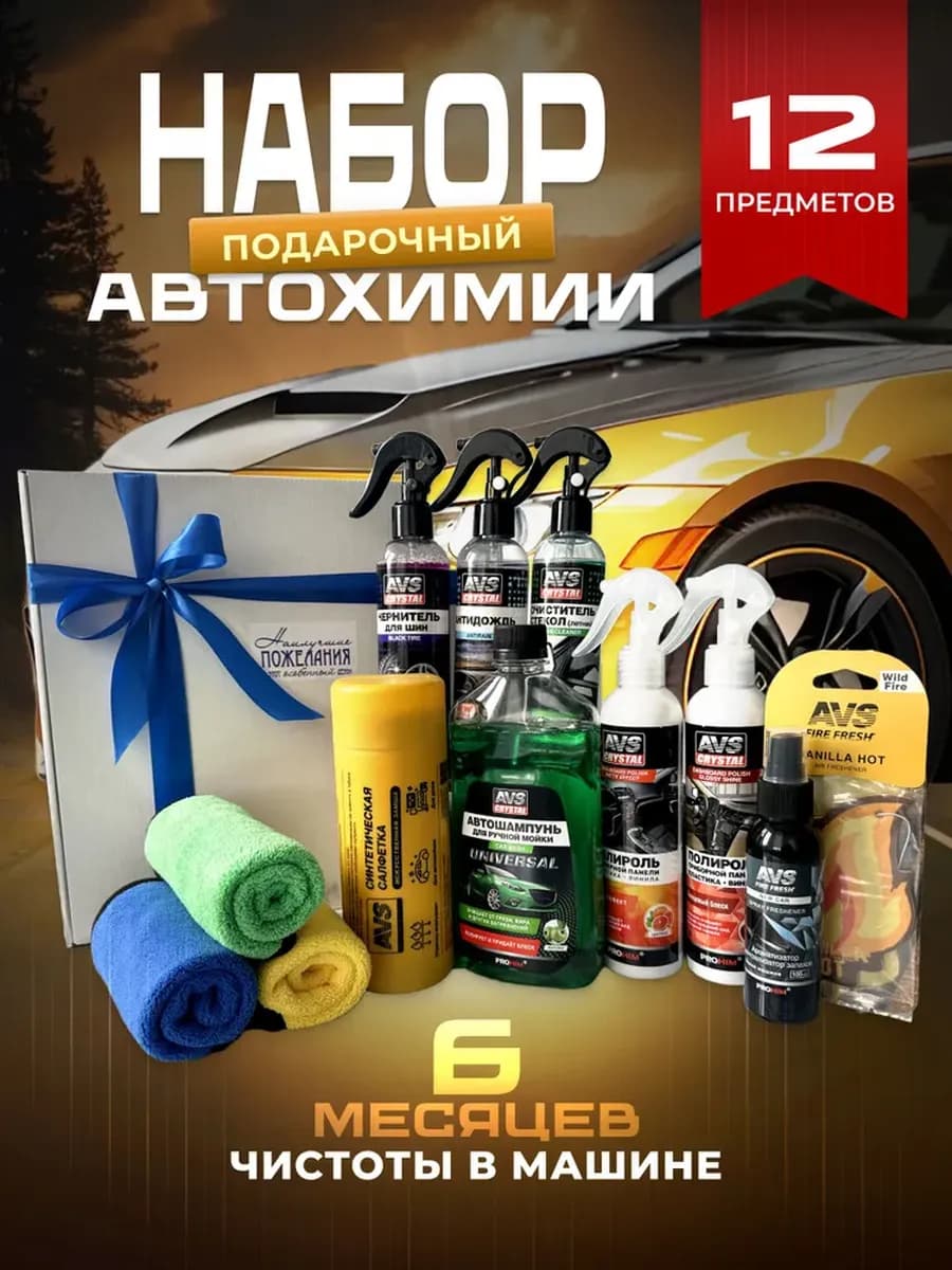 Подарочный набор автохимии для автомобилиста для мойки авто