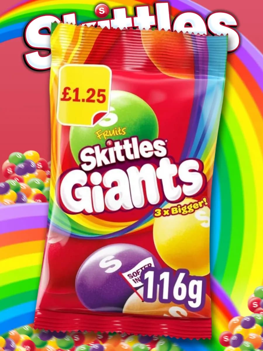 Giants Fruit, конфеты Скитлс гиганты фруктовые