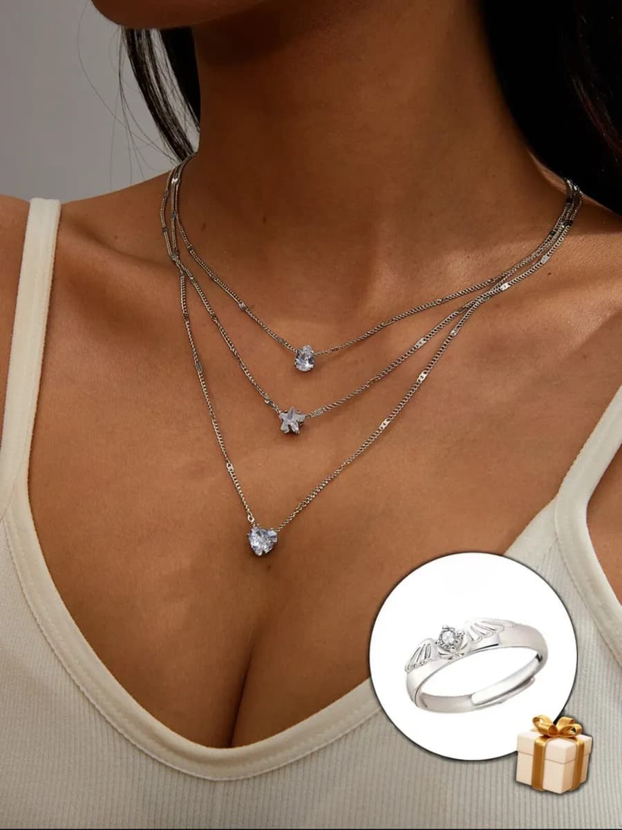 Подвеска тройная цепочка на шею