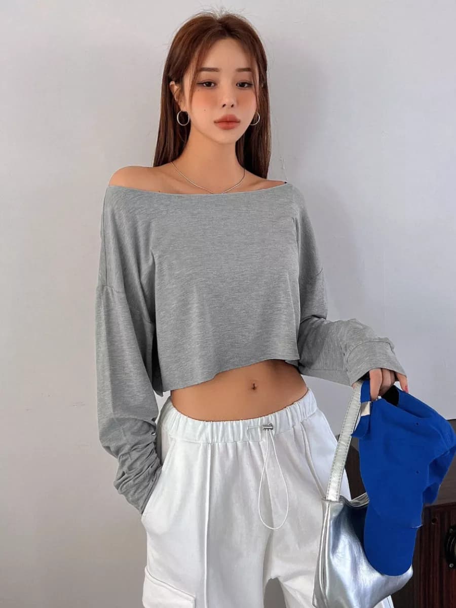 Лонгслив укороченный - фото 1