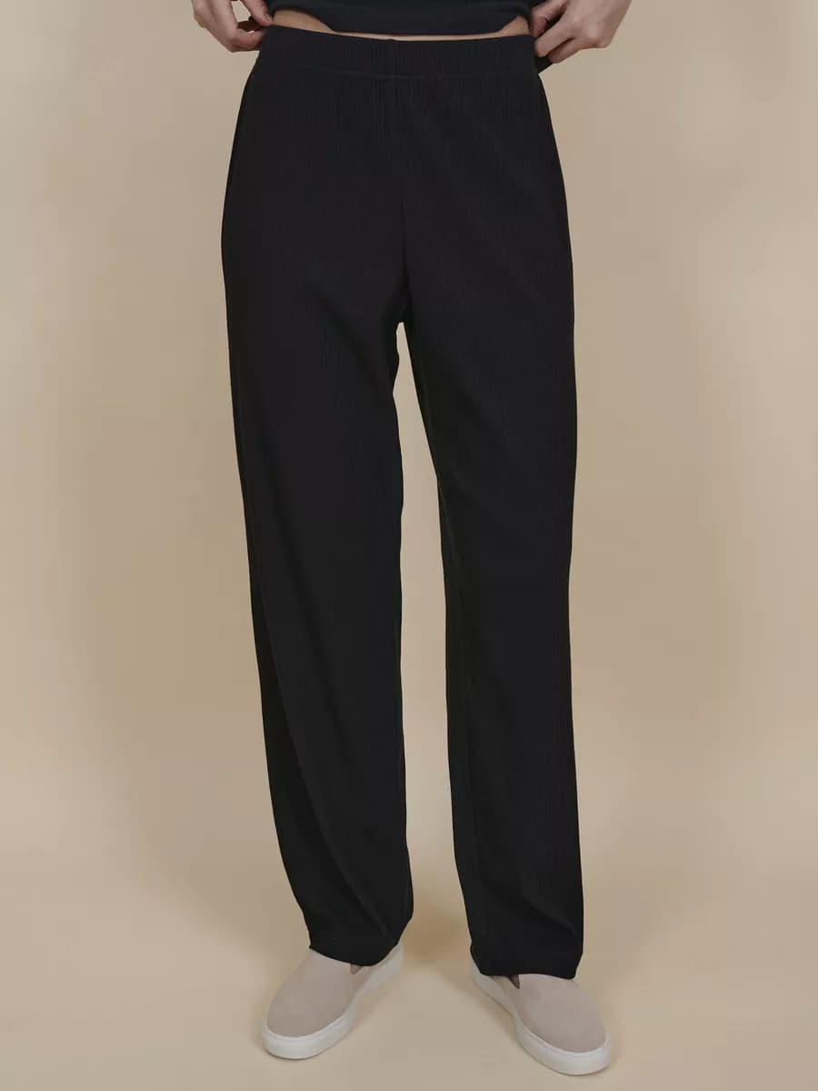 Брюки домашние на резинке в рубчик