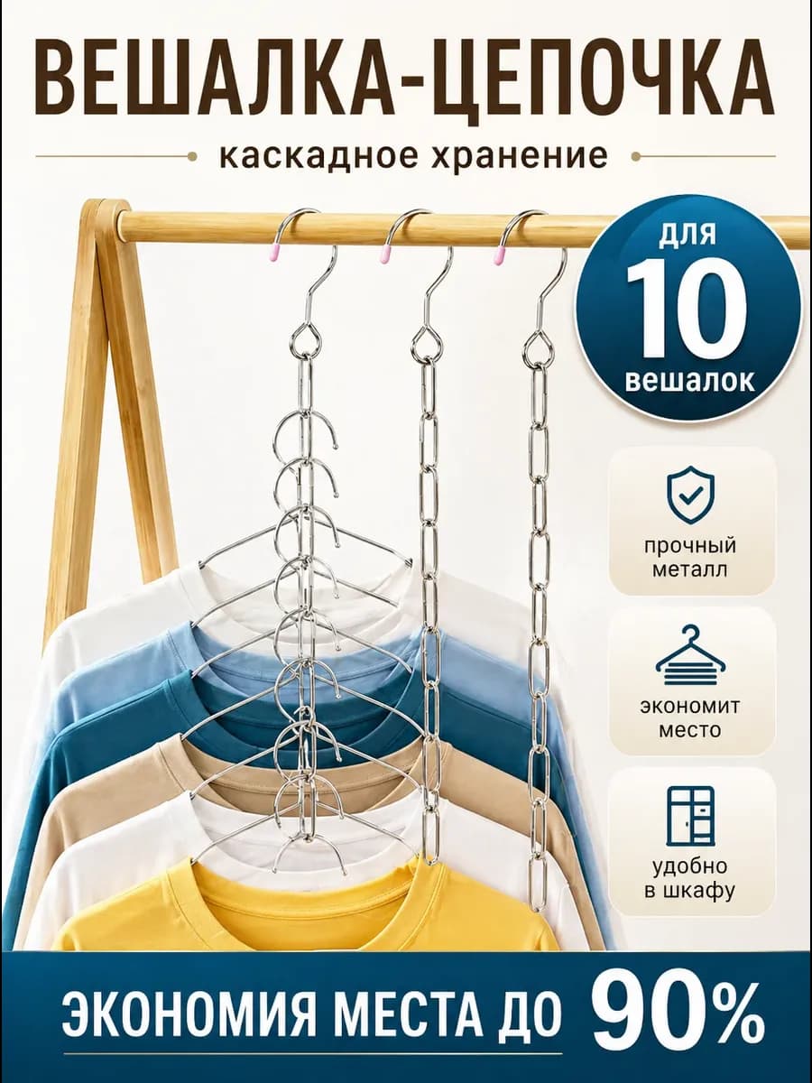 Вешалка трансформер многоуровневая цепочка для одежды