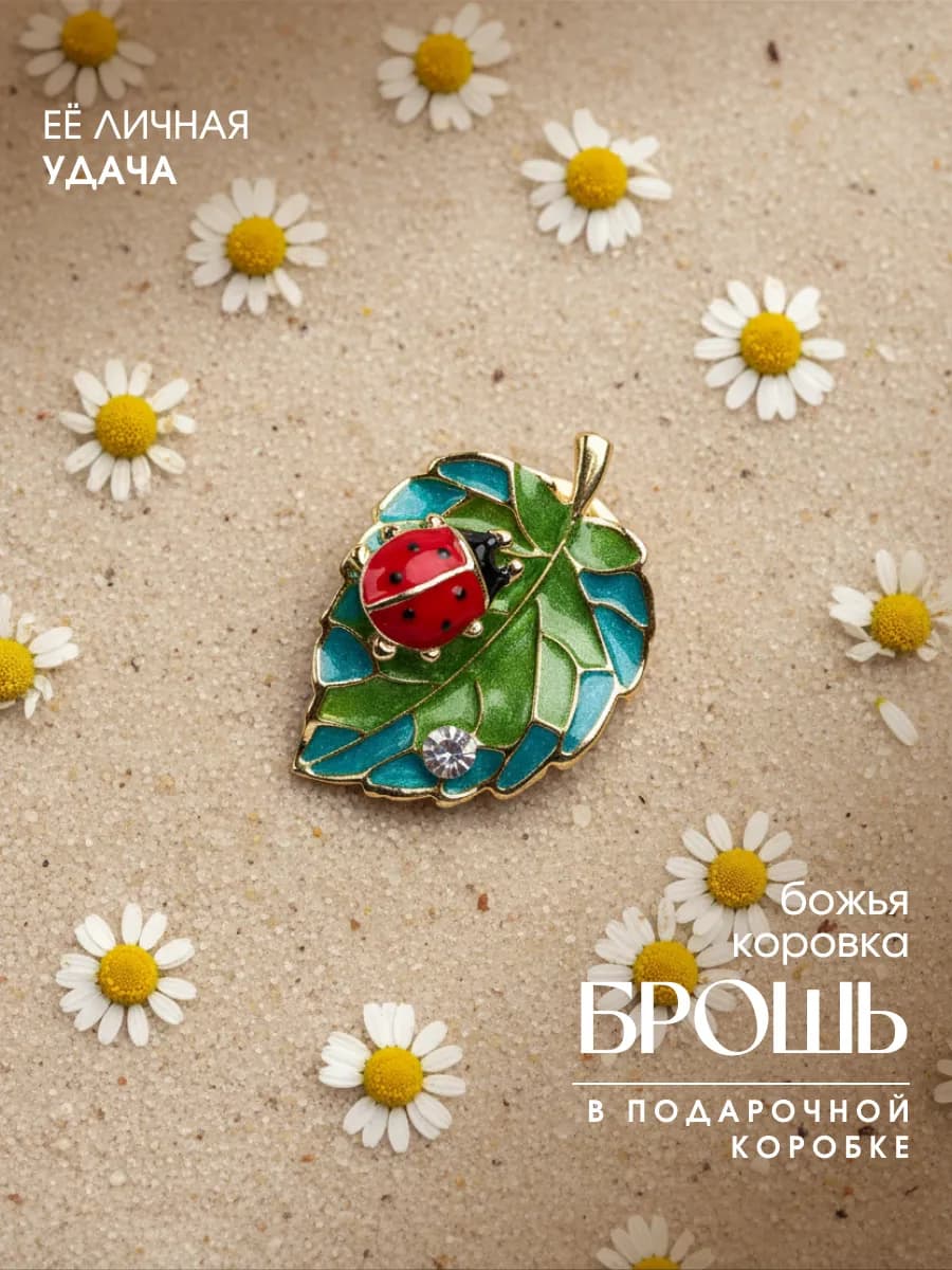 Брошь божья коровка