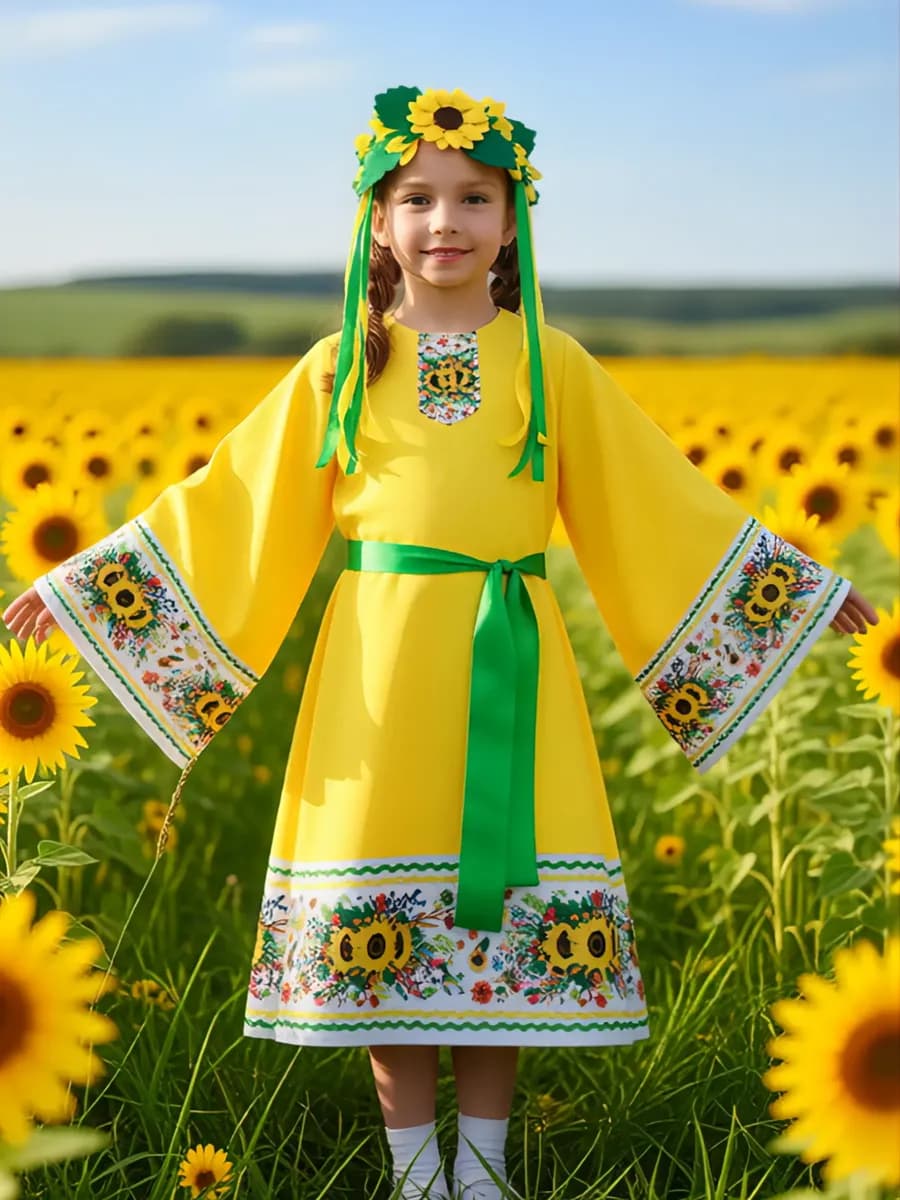 Русский народный костюм для девочки платье Масленица