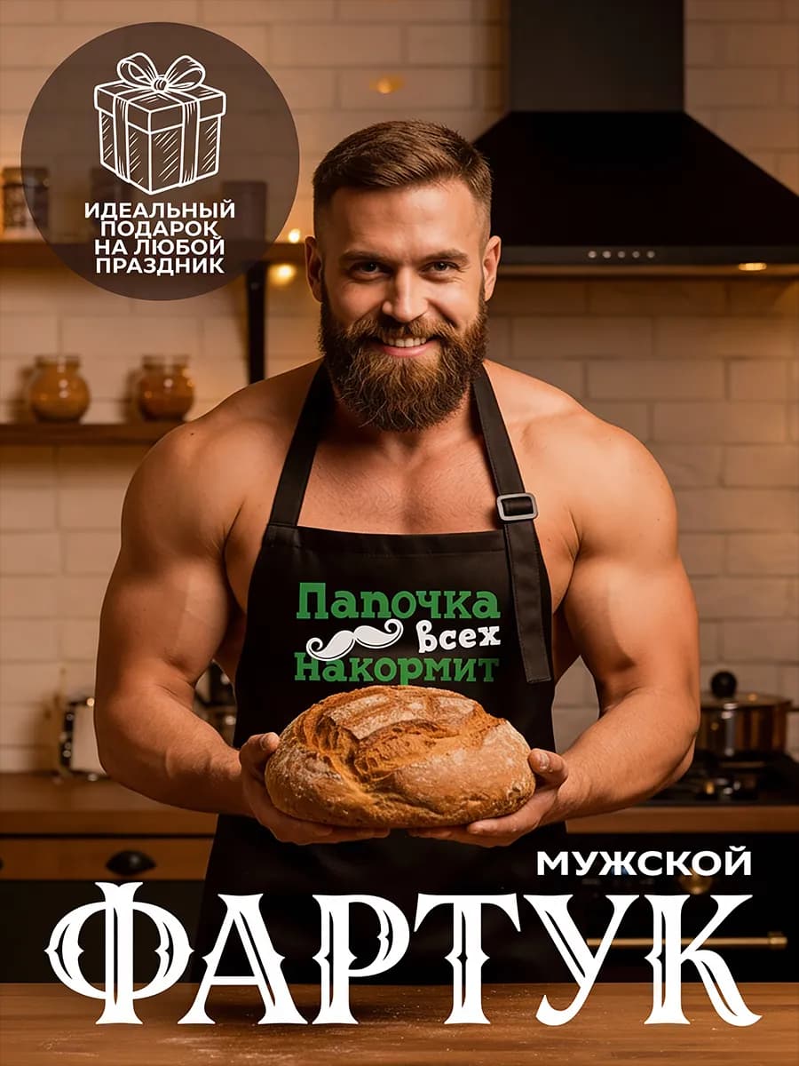 Фартук кухонный рабочий с приколом