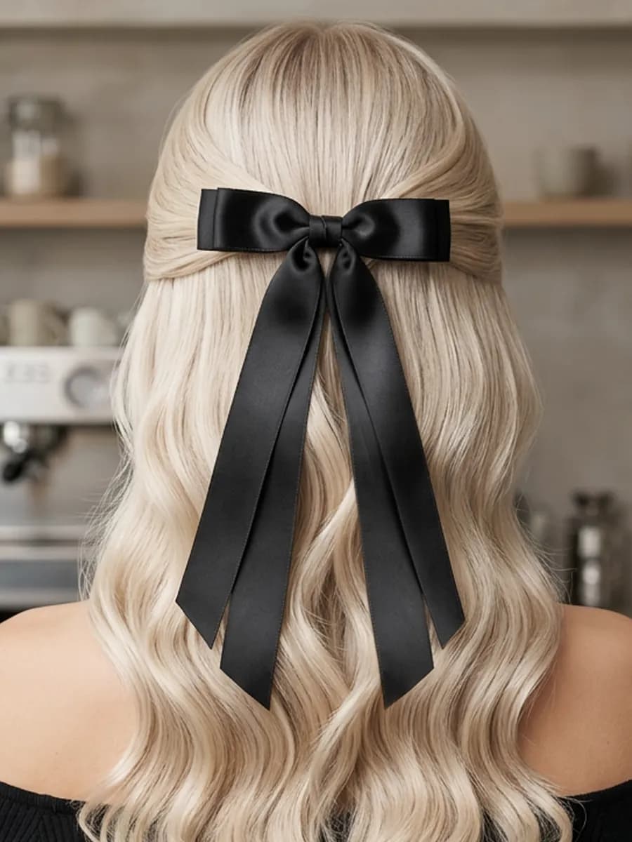 Бант на заколке для волос - фото 1