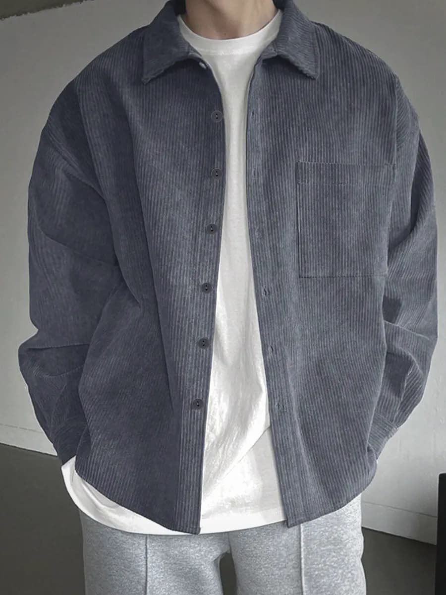 Рубашка вельветовая оверсайз с длинным рукавом