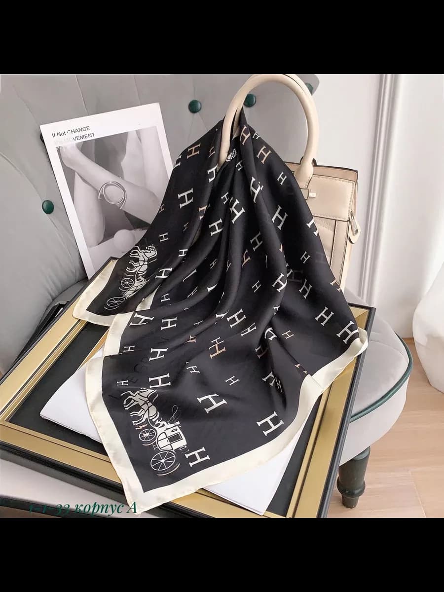 Платок Hermes шелк на шею шарф