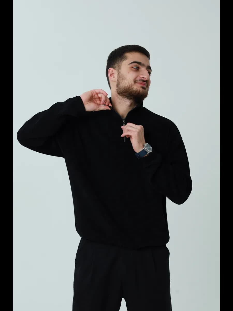 Old money свитшот с воротником на молнии Зип