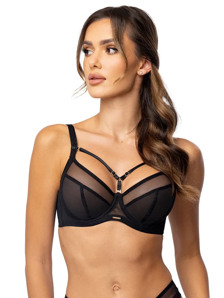 Бюстгальтер на косточках с мягкой чашкой из сетки