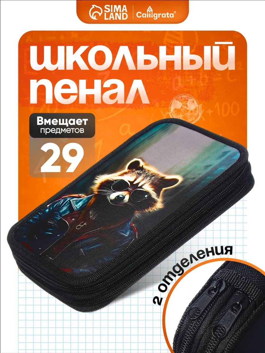Пенал школьный твердый