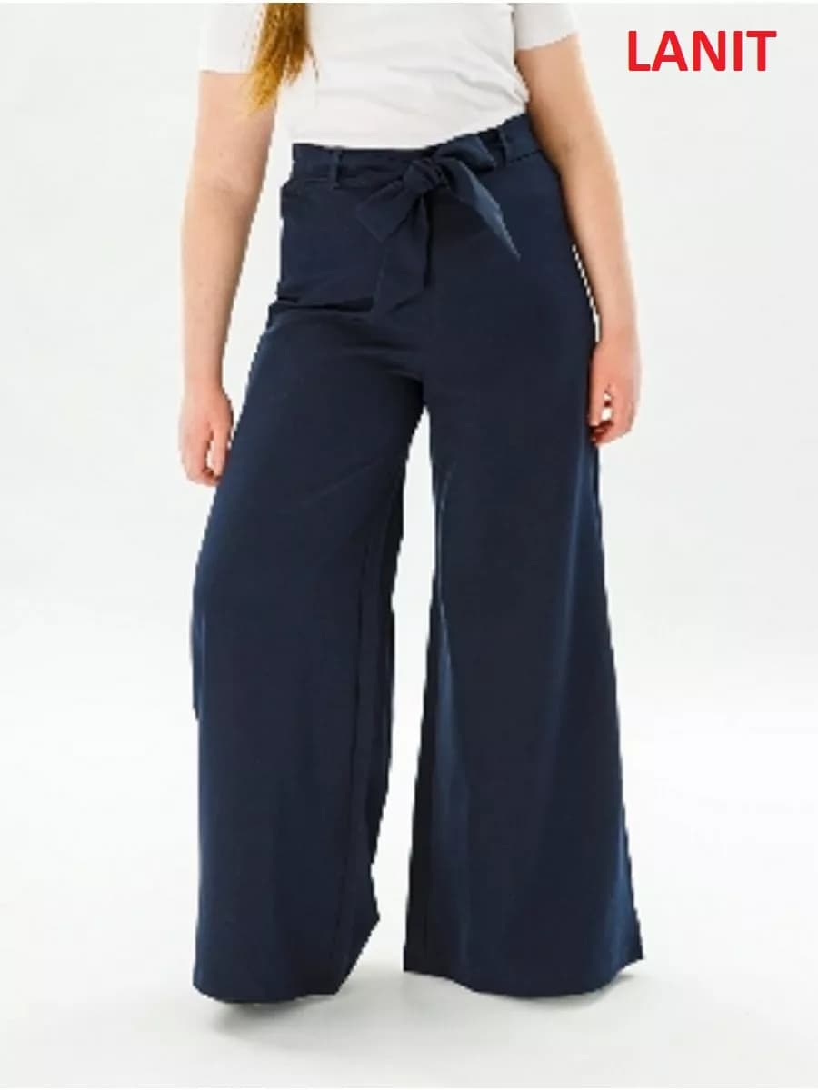 Брюки школьные палаццо для полных девочек - фото 1