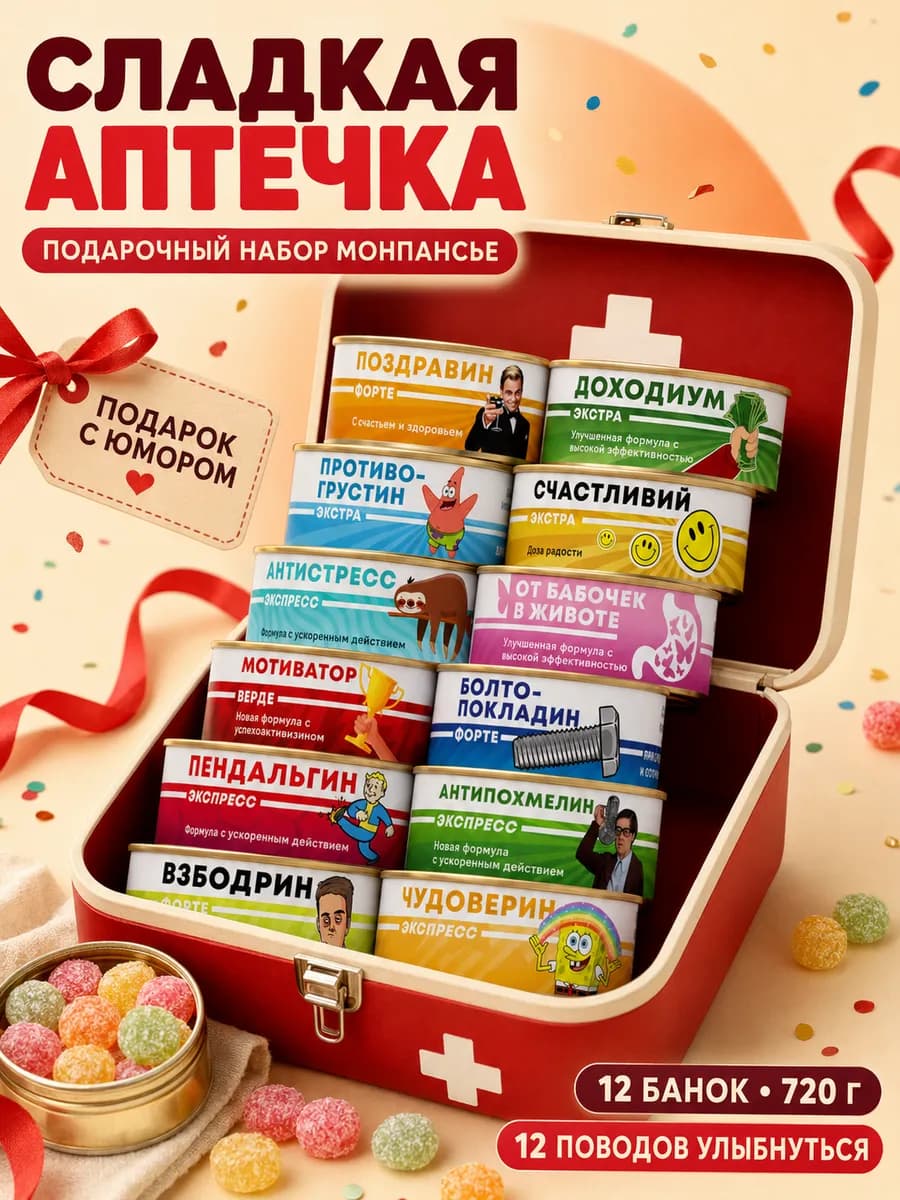 Подарочный набор монпансье, другу, день рождения, новый год