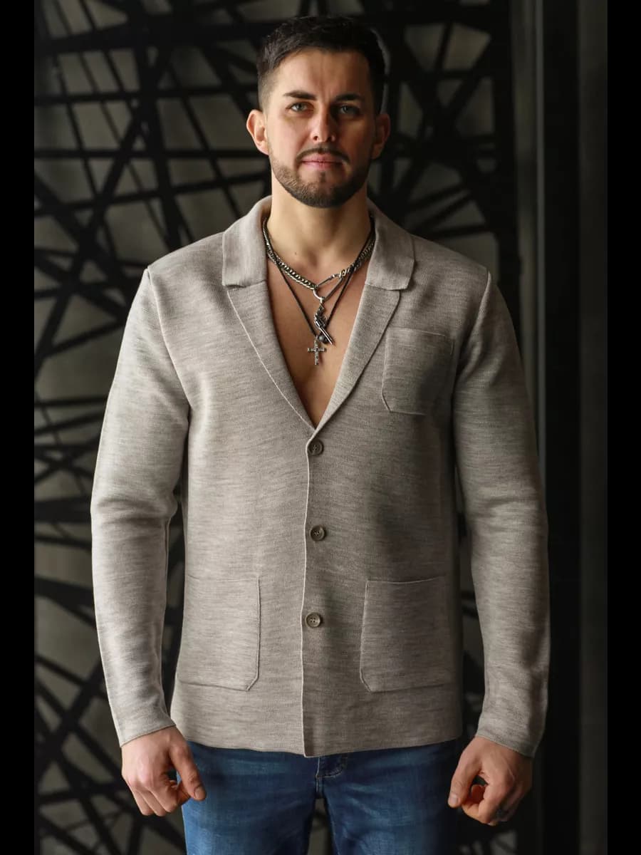 Пиджак вязаный под джинсы без подклада - фото 1