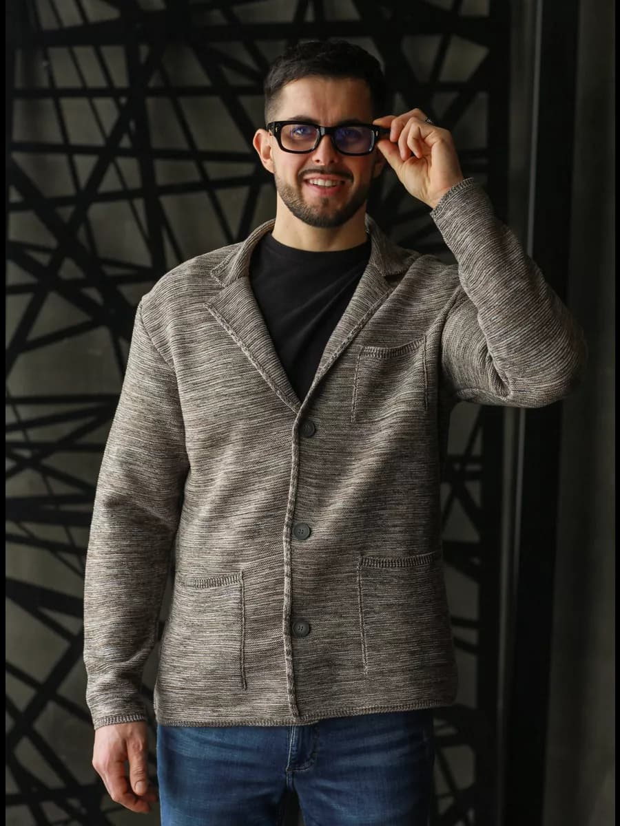 Пиджак вязаный под джинсы без подклада