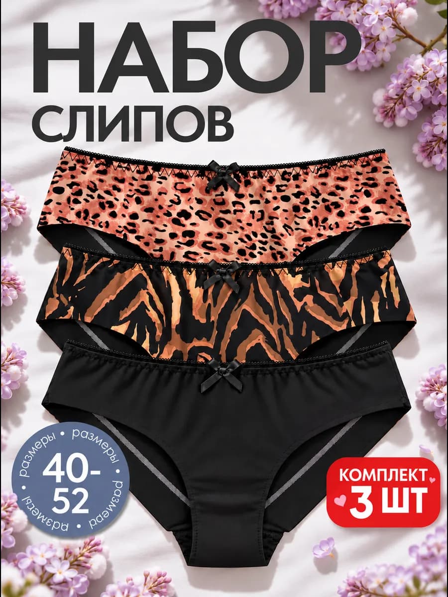 Трусы бесшовные набор 3 шт