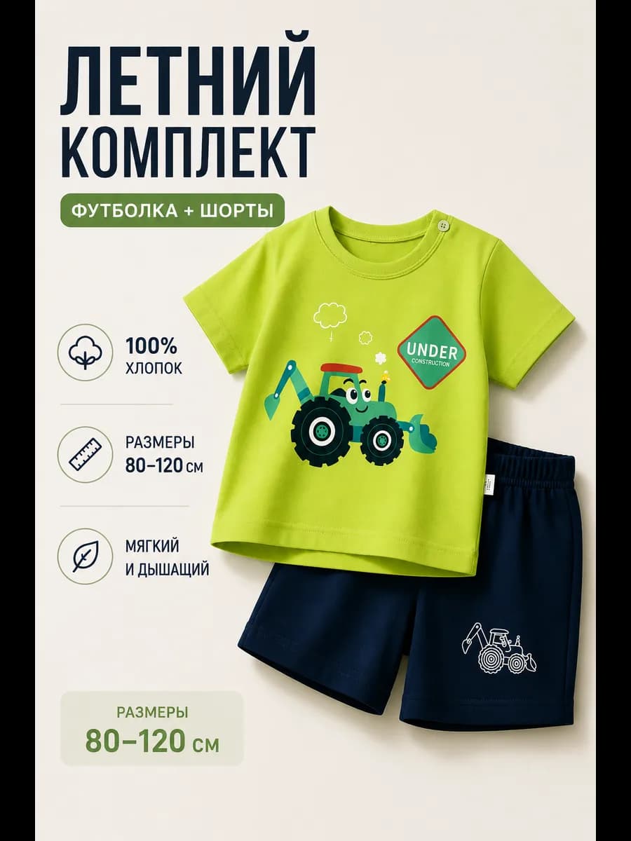Летний костюм футболка с шортами