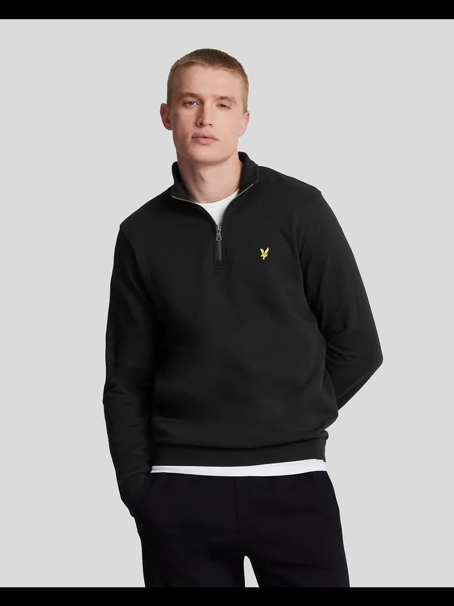 Толстовка с воротником на молнии черная