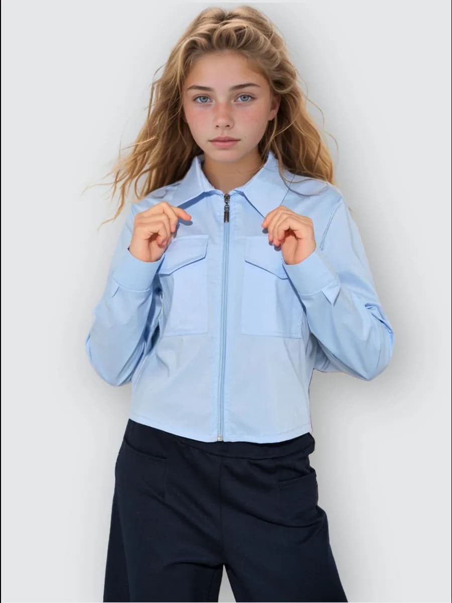 Блузка школьная на молнии для подростка карго