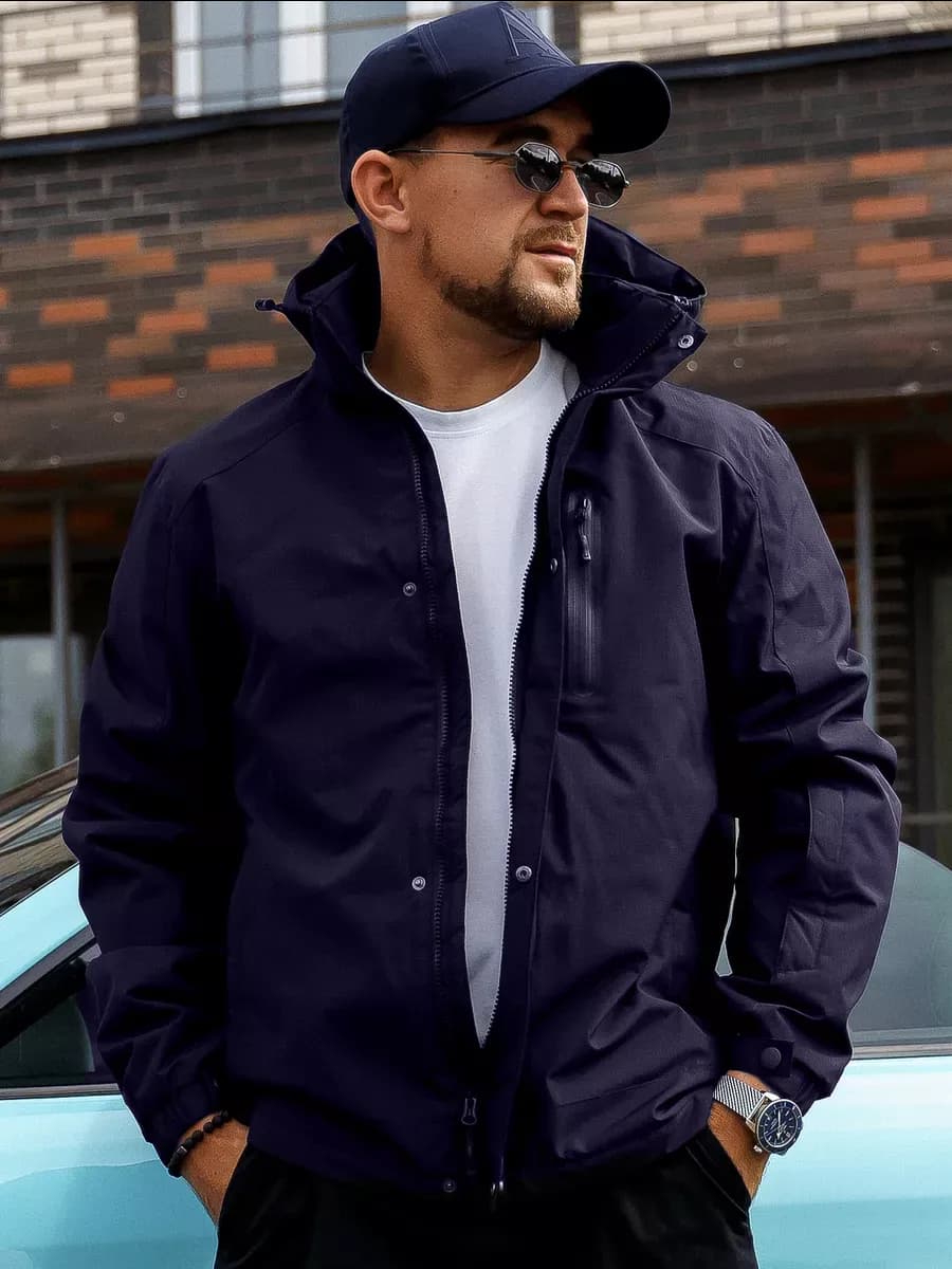 Куртка ветровка из мембраны с капюшоном