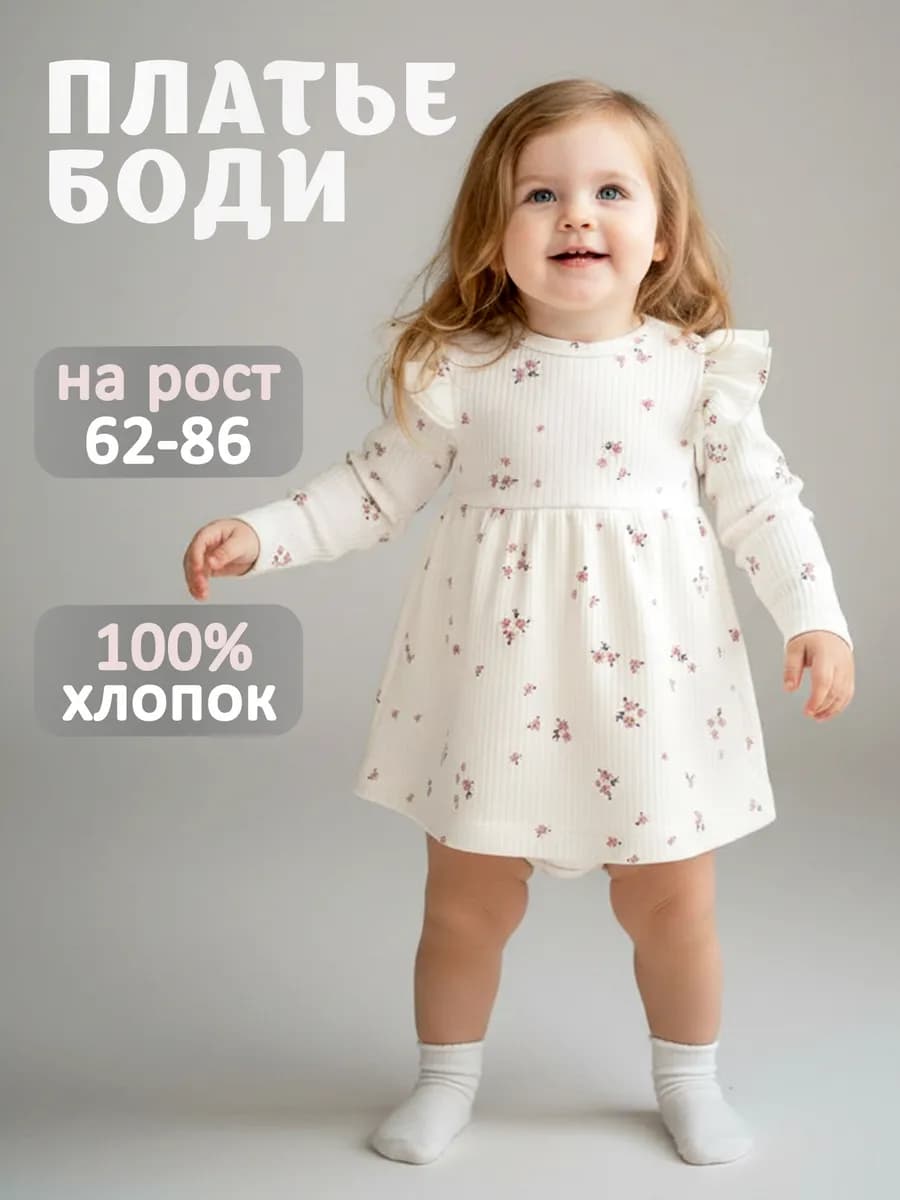 Платье боди для новорожденных малышей - фото 1