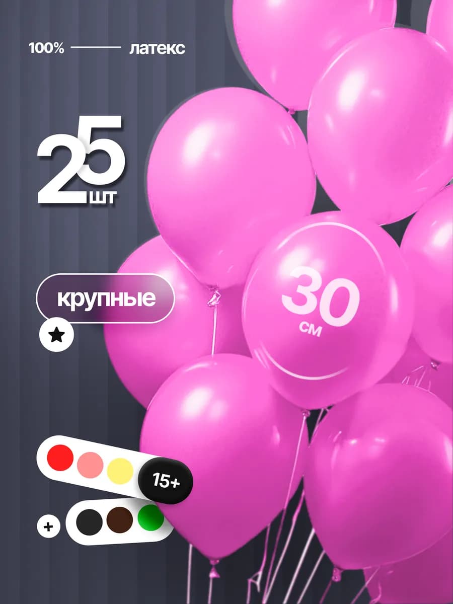 Шарики воздушные Розовые праздничный набор для девочки 25 шт