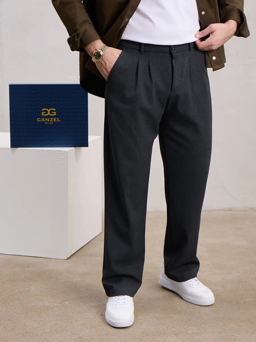 Брюки классические прямые без стрелок