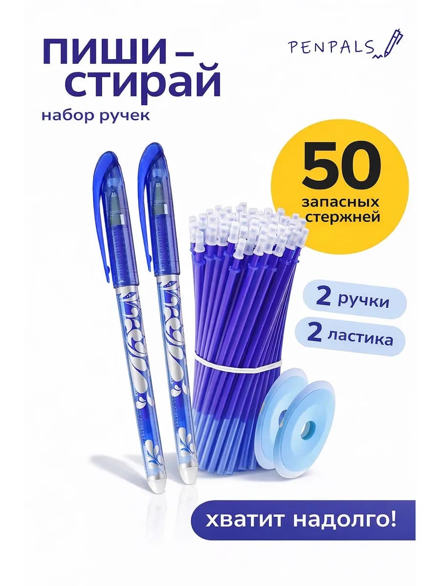 Ручки пиши стирай набор синие