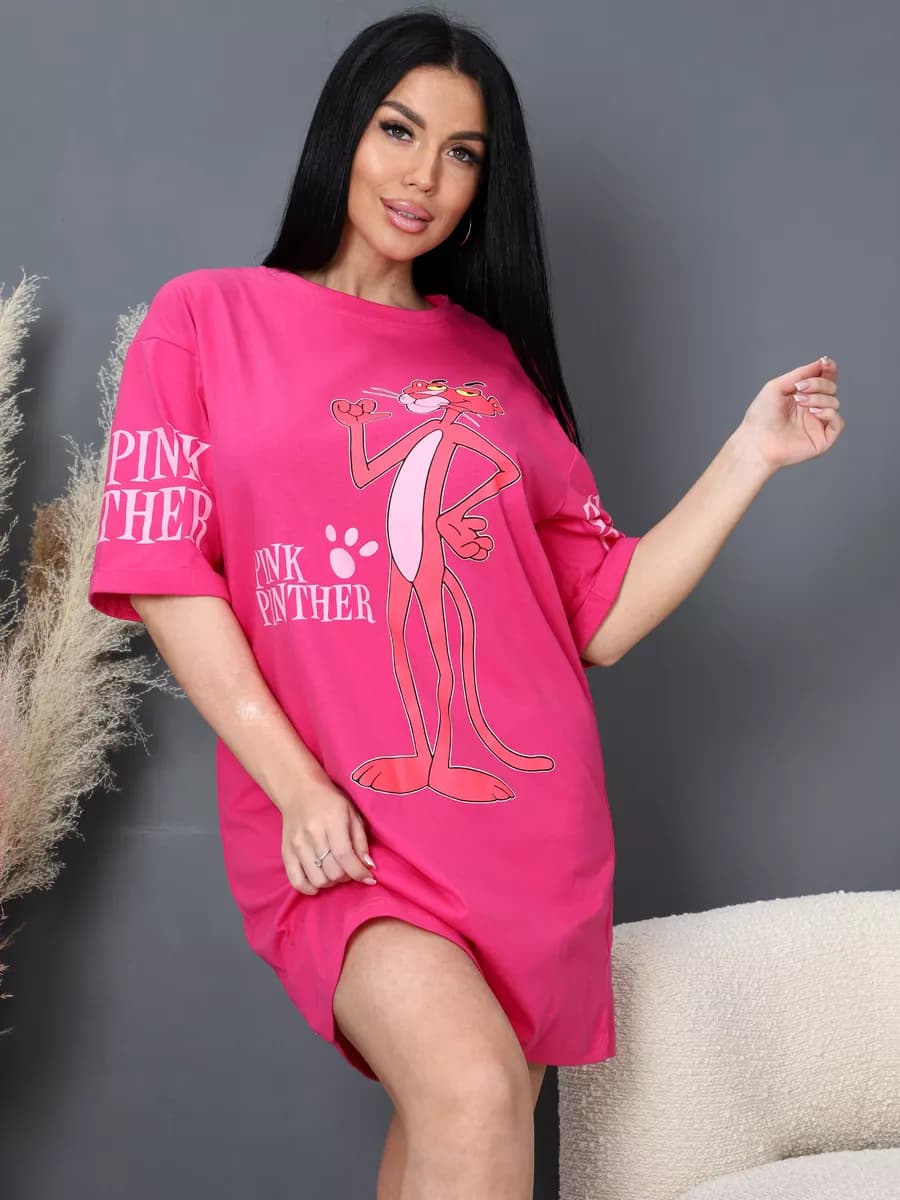 Туника домашняя футболка оверсайз больших размеров