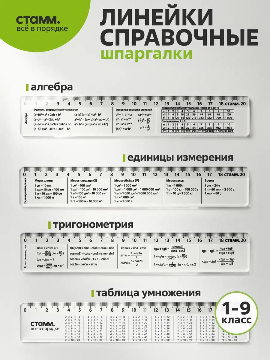 Справочные линейки шпаргалки