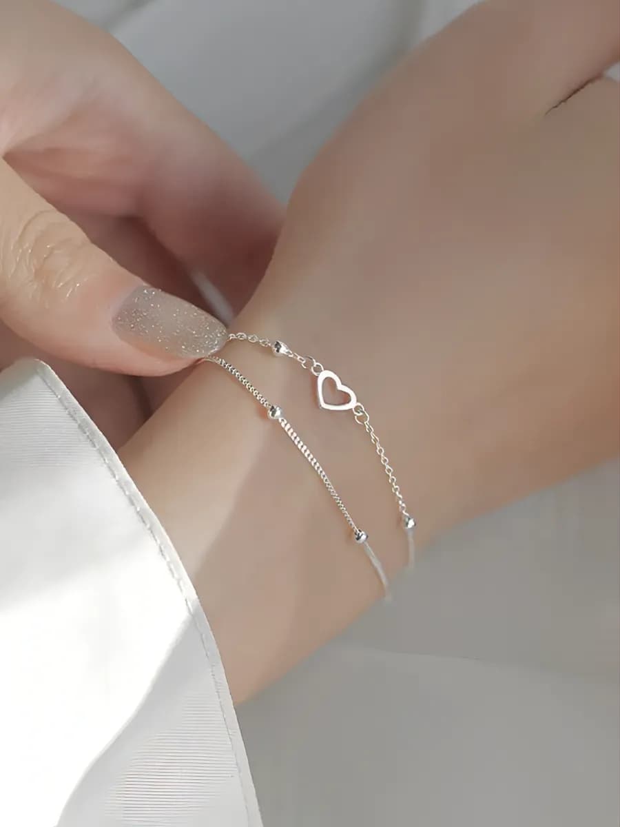 Браслет с сердечком бижутерия