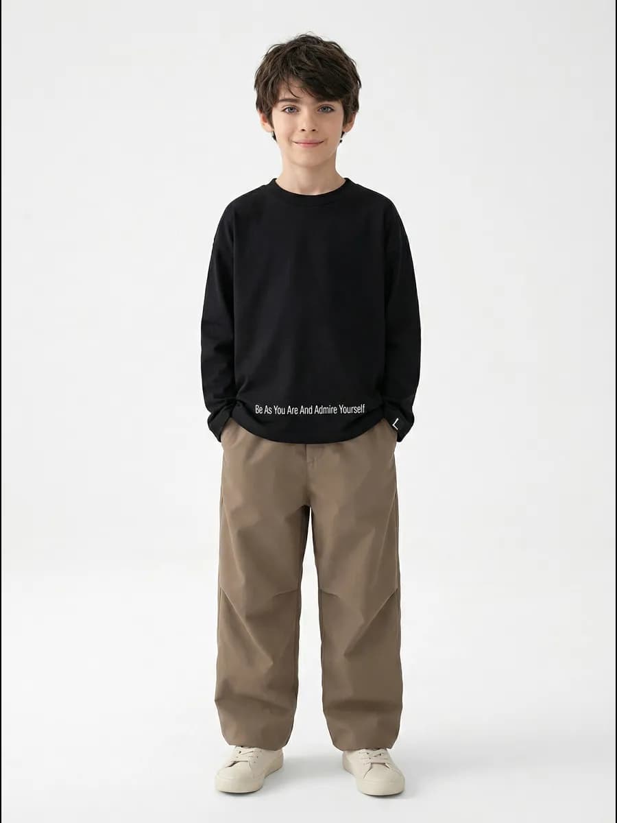 Школьный лонгслив базовый оверсайз детский