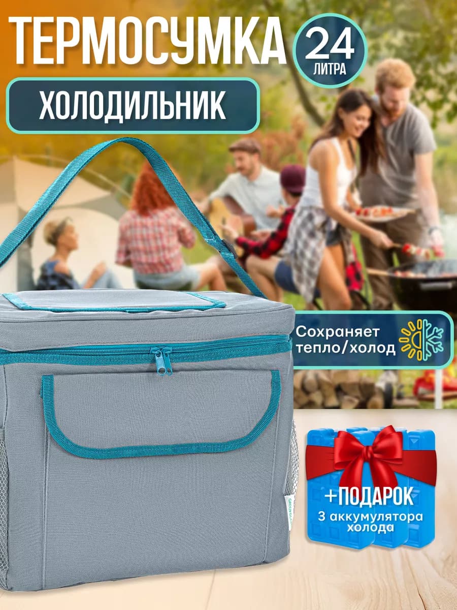Сумка холодильник с аккумуляторами холода 24 л