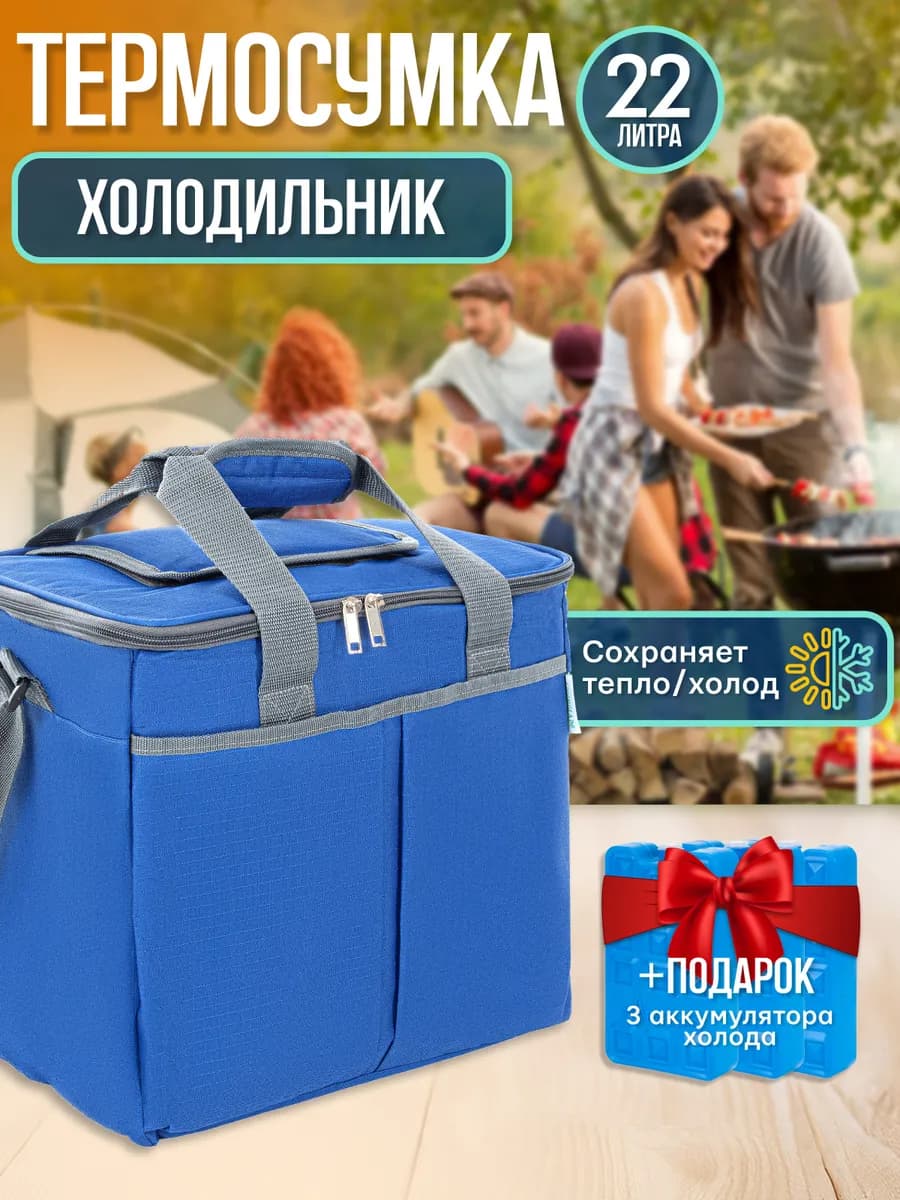 Сумка холодильник с аккумуляторами холода 22л