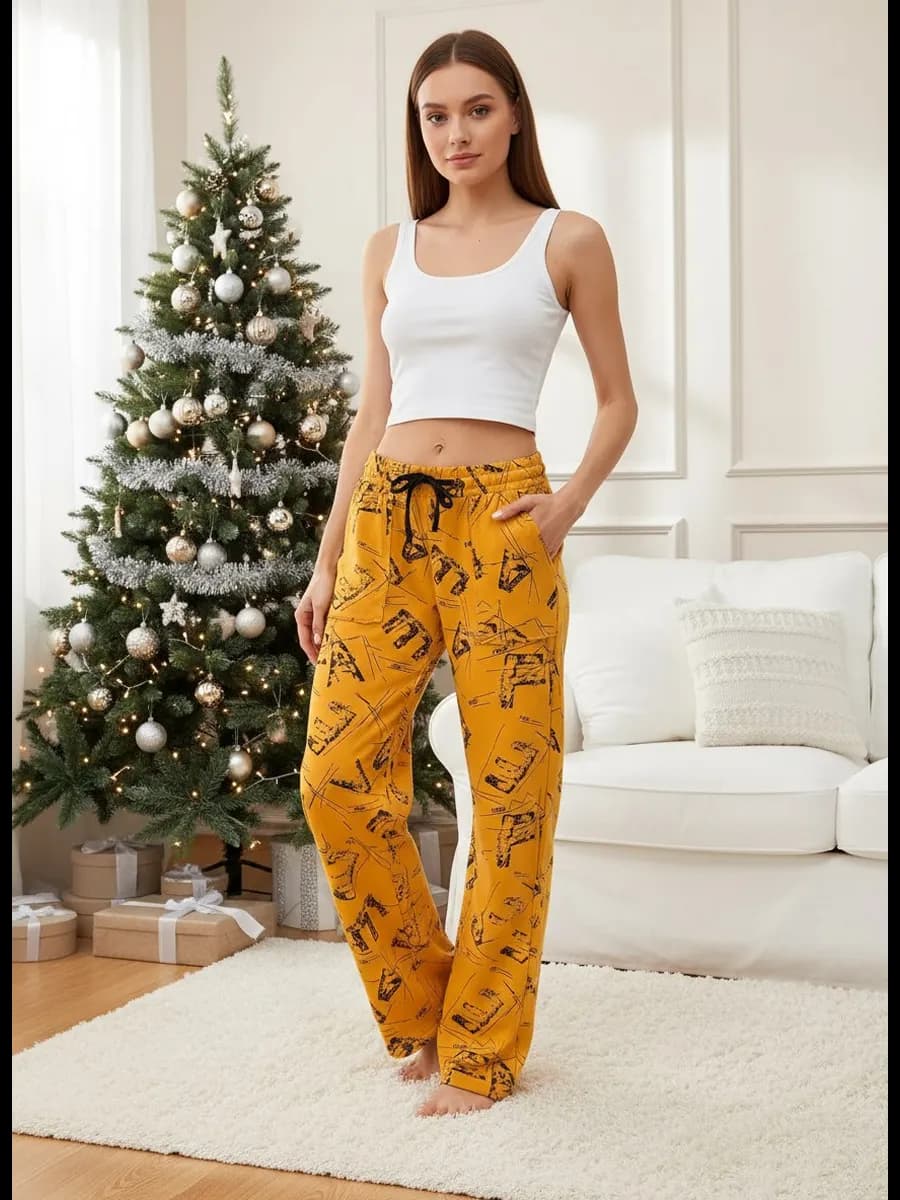 Штаны домашние летние хлопок широкие - фото 1