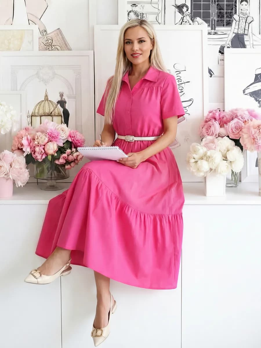 Платье летнее длинное многоярусное - фото 1