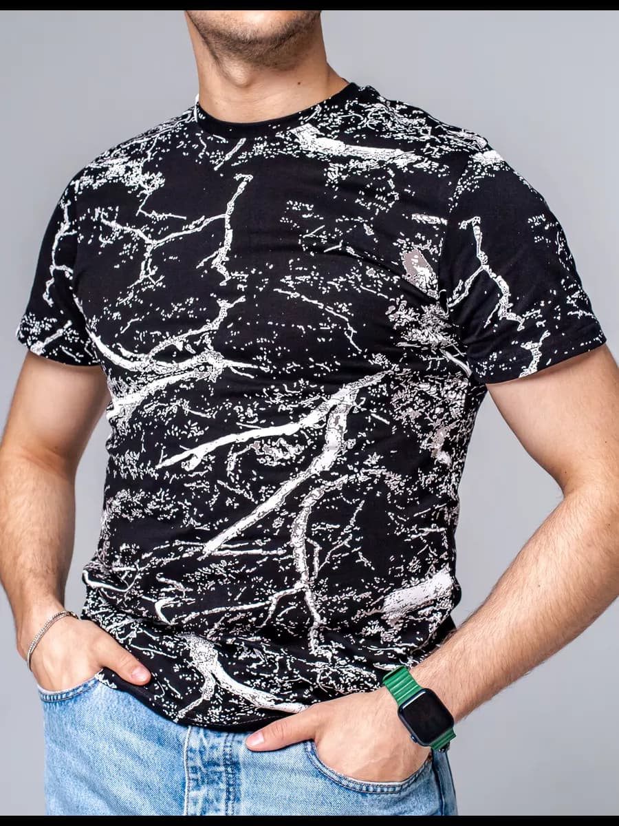 Футболка базовая хлопок с принтом - фото 1