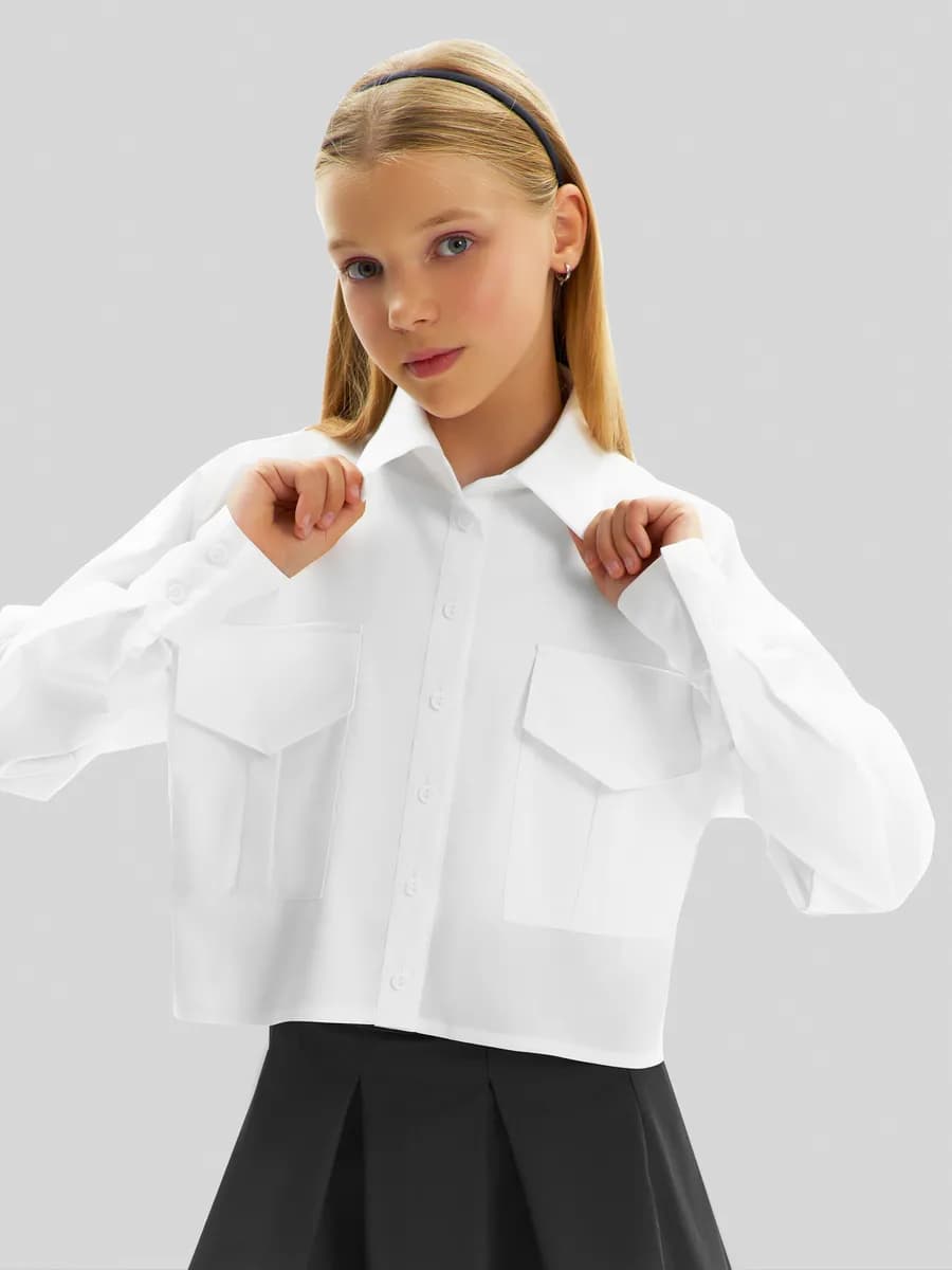Рубашка школьная укороченная