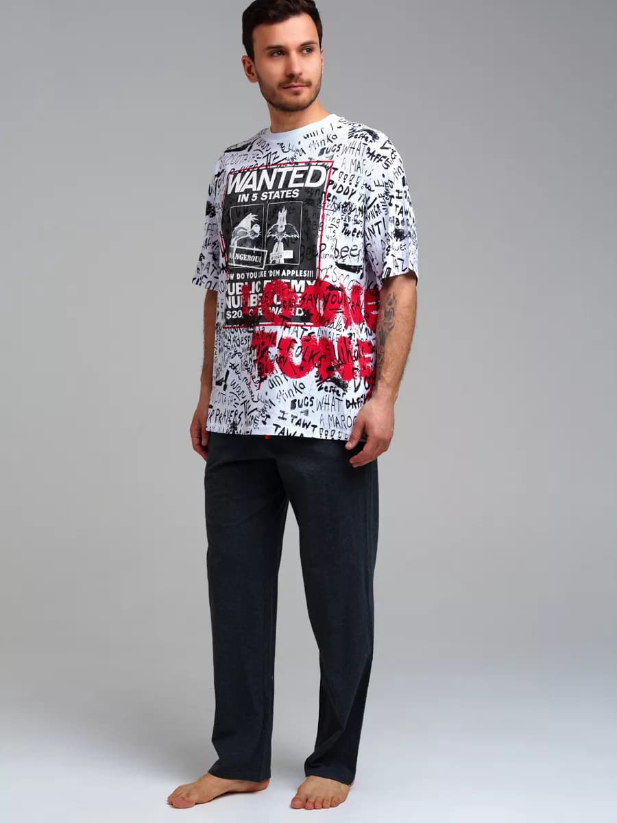 Пижама футболка оверсайз, брюки comfort fit