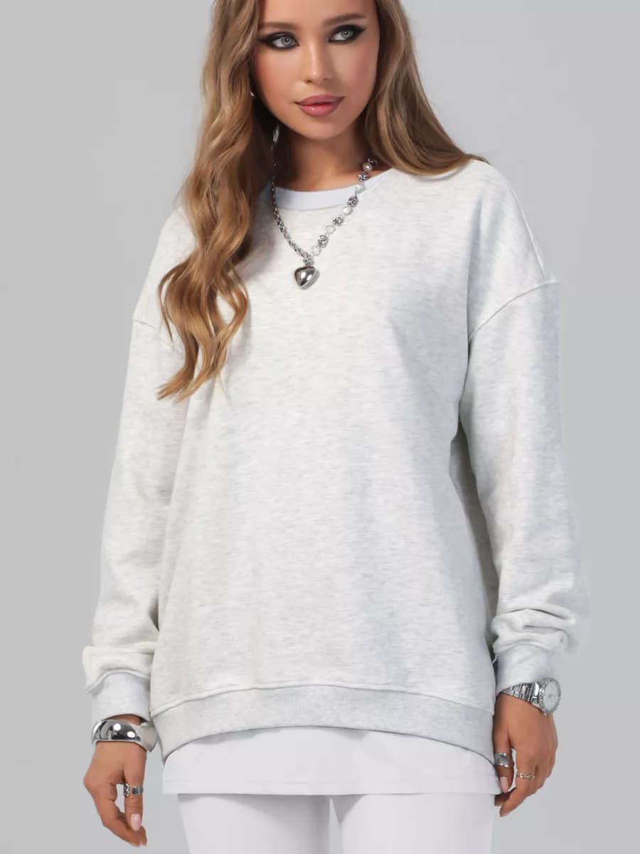 Свитшот оверсайз без начеса - фото 1